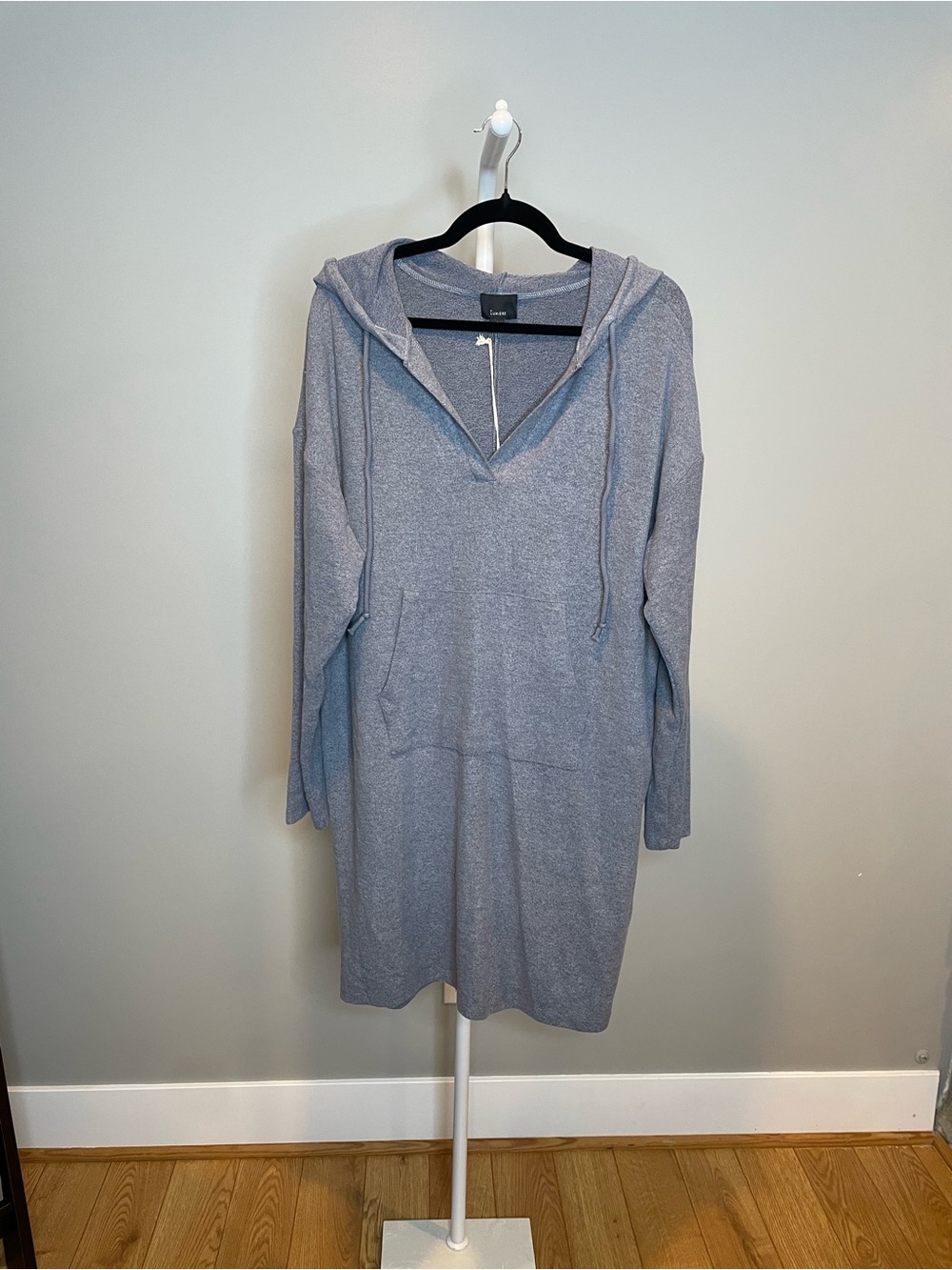 Lumiere Heather Gray Long Sleeve Hoodie Dress